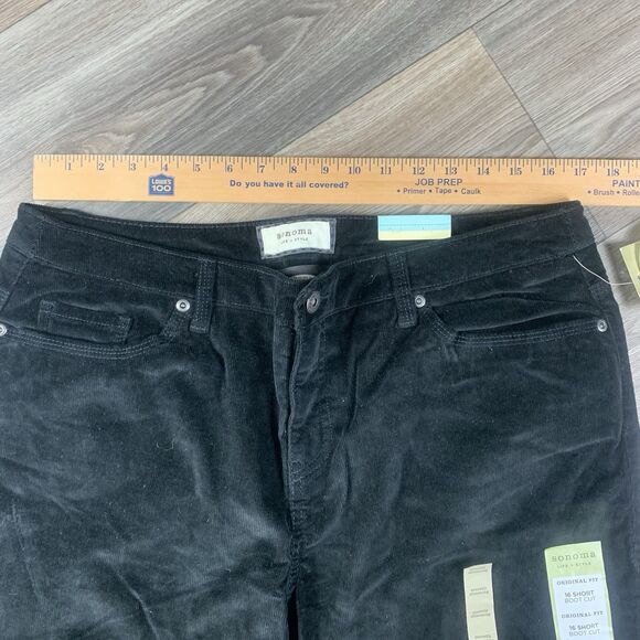 Sonoma Life+Style Women's Mid Rise Black Bootcut Corduroy Pants Size 16 S - Picture 3 of 6